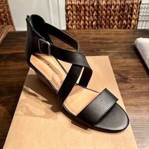 Lucky Brand | Jenley Wedge | Black | Leather | Size 10